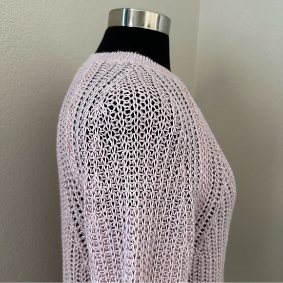 J.Crew Baby Pink Relaxed Fit 100% Linen Beach Knit Pullover Sweater Size S - Picture 7 of 12